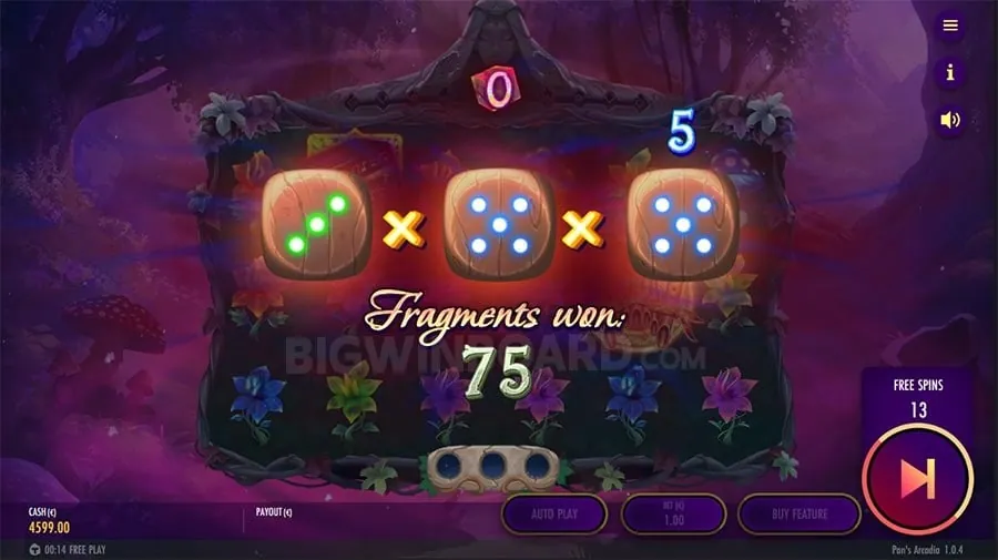 Slot machine with winning symbols and golden coins